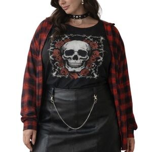 ASOS Vegan Leather Mini Skirt Chain Belt Size 14